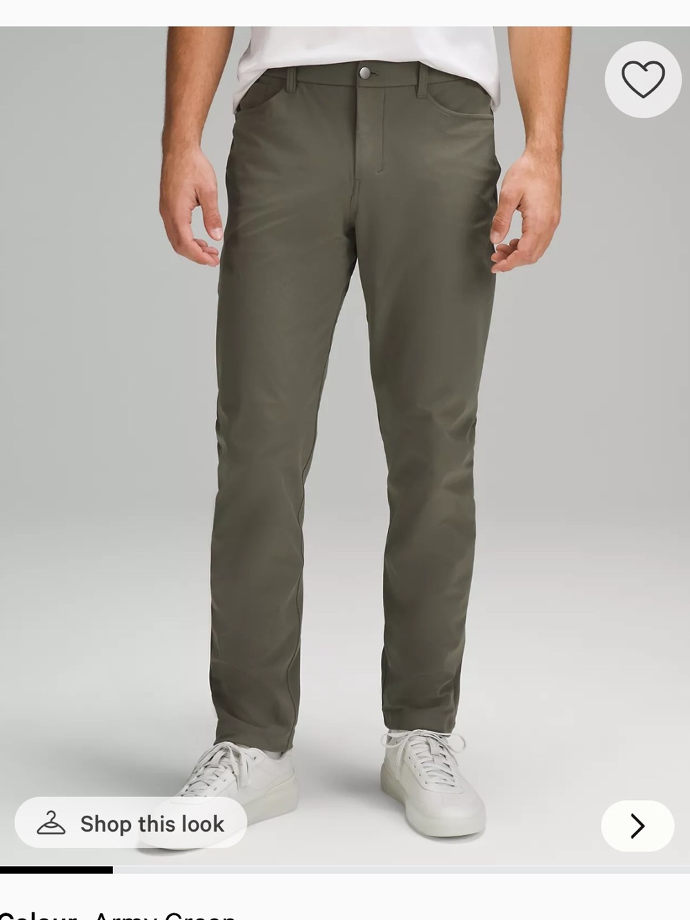 Lululemon ABC Warpstreme Men's Olive Green Stretch Pants
